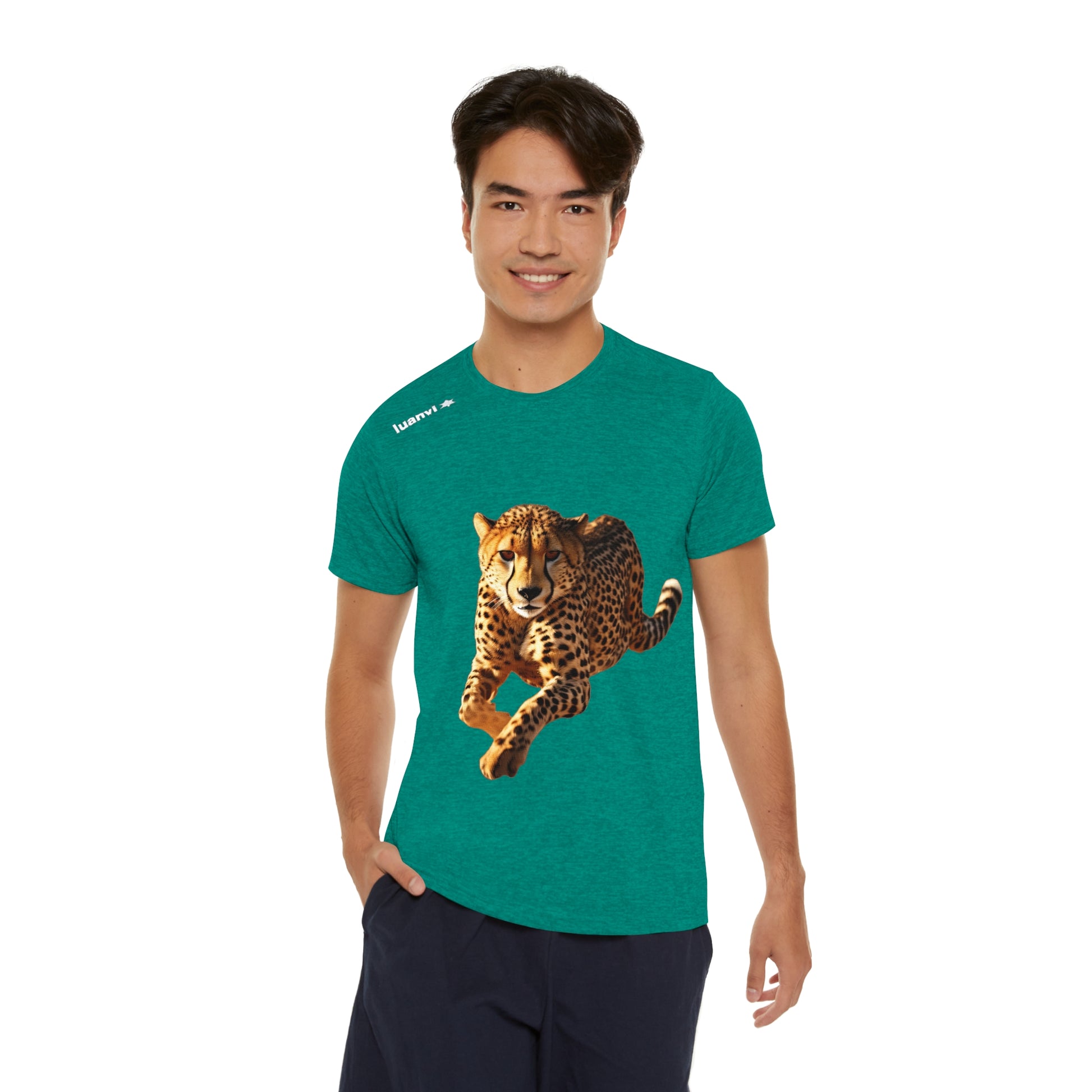 Men's Sports T-shirt with Cheetah Print