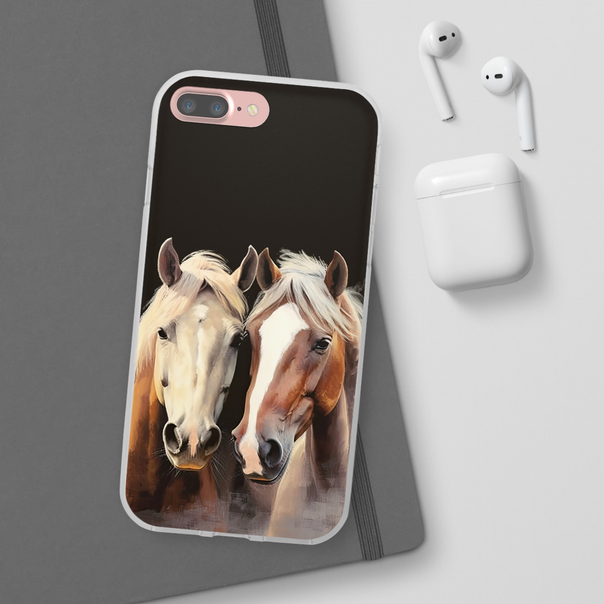 Étui de téléphone flexible pour chevaux « Compagnons fiables »