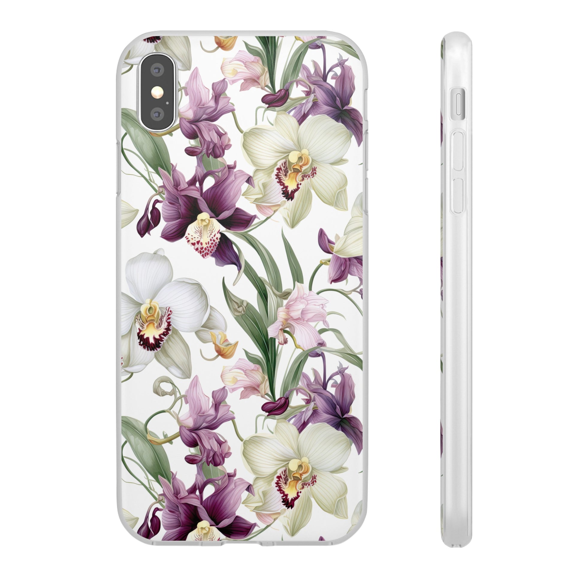 Étui de téléphone flexible orchidée lilas 