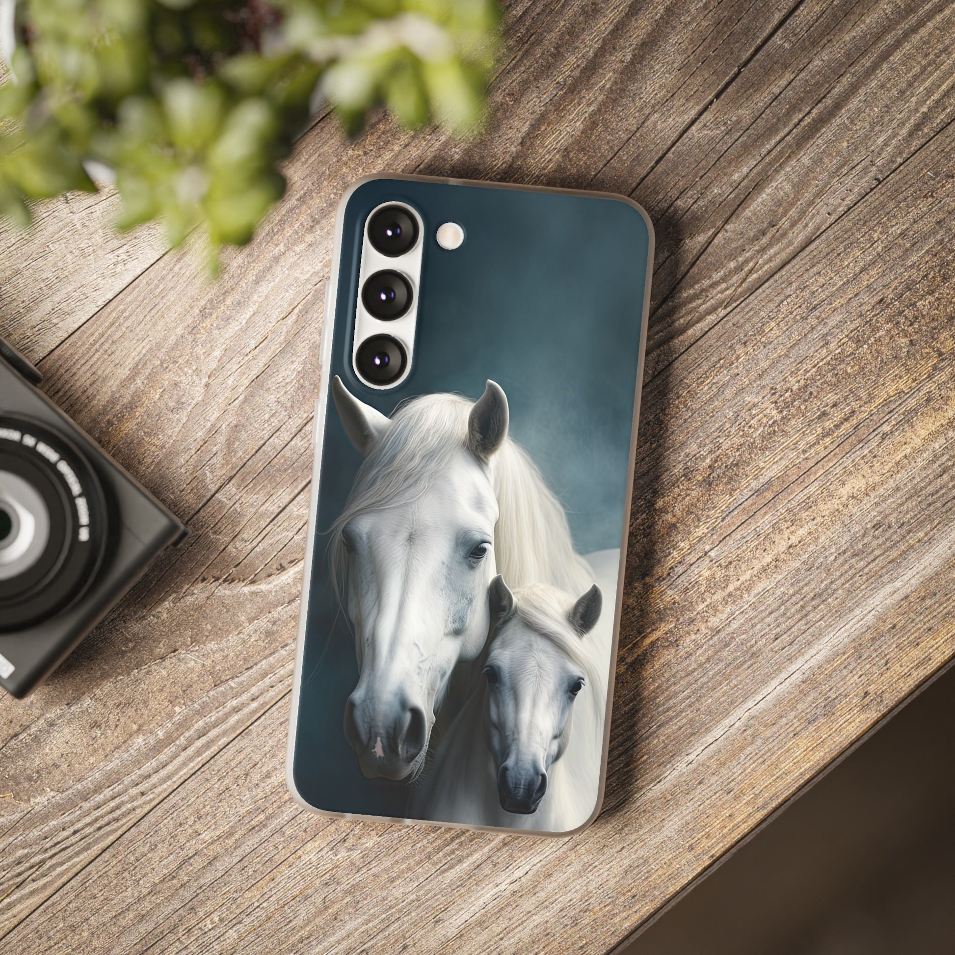 Flexible White Horse Phone Case