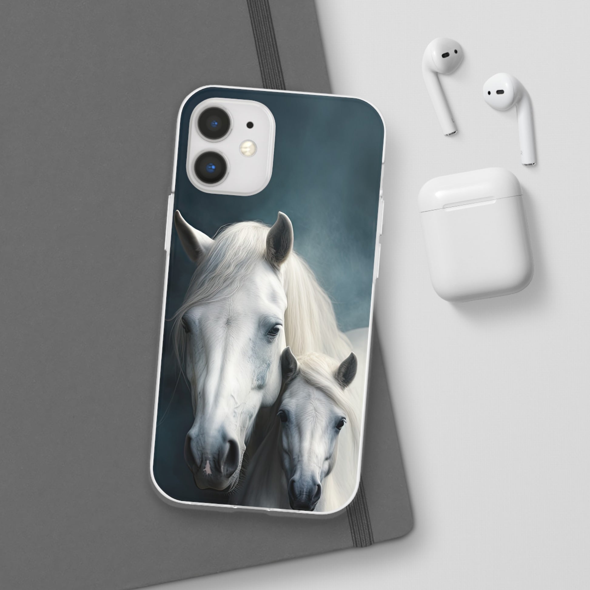 Flexible White Horse Phone Case