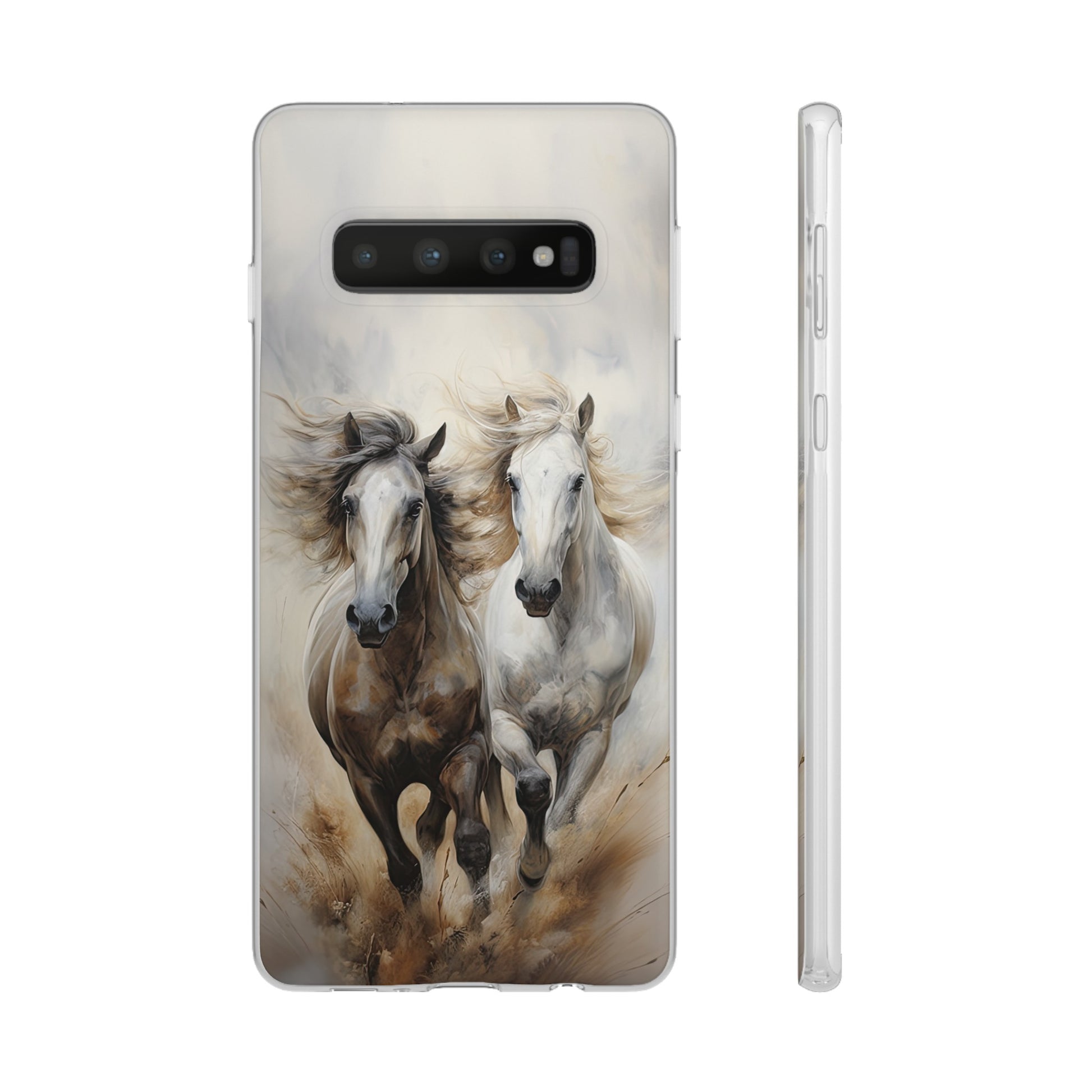 Étui de téléphone flexible sur le thème du cheval « Champions Unleashed »