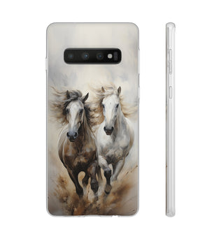 Étui de téléphone flexible sur le thème du cheval « Champions Unleashed »