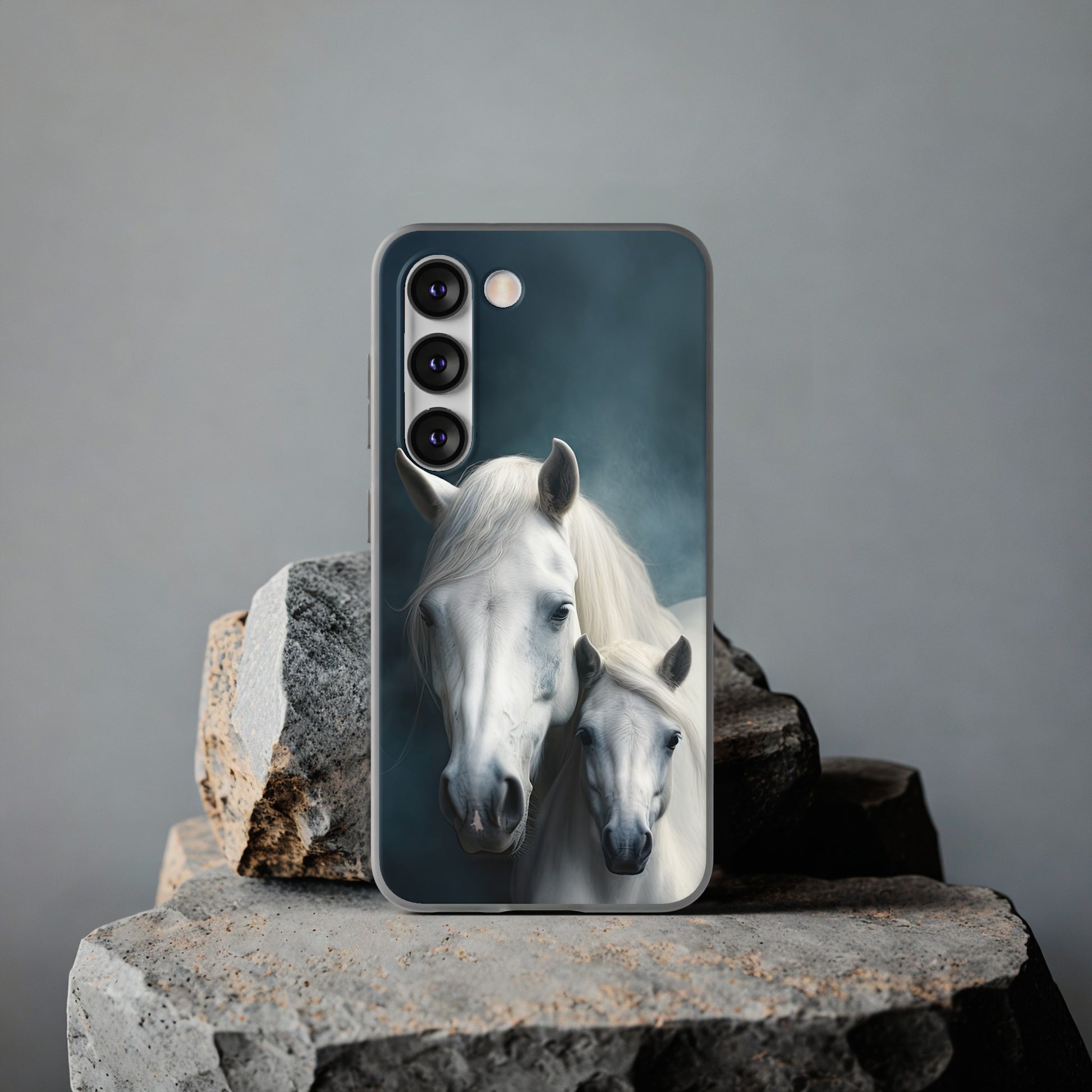 Flexible White Horse Phone Case