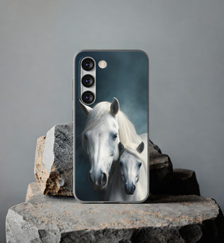 Flexible White Horse Phone Case