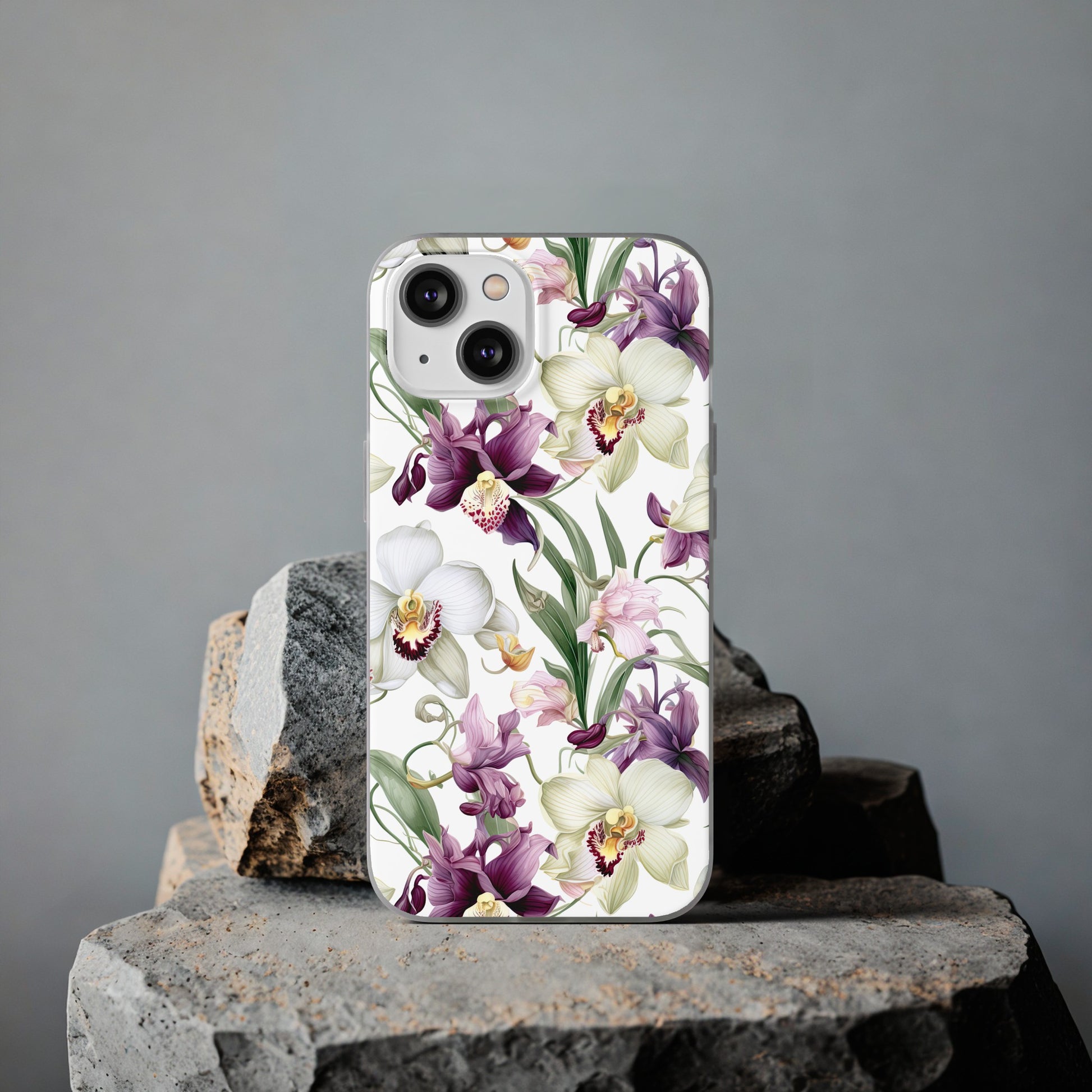 Étui de téléphone flexible orchidée lilas 