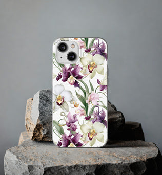 Étui de téléphone flexible orchidée lilas 