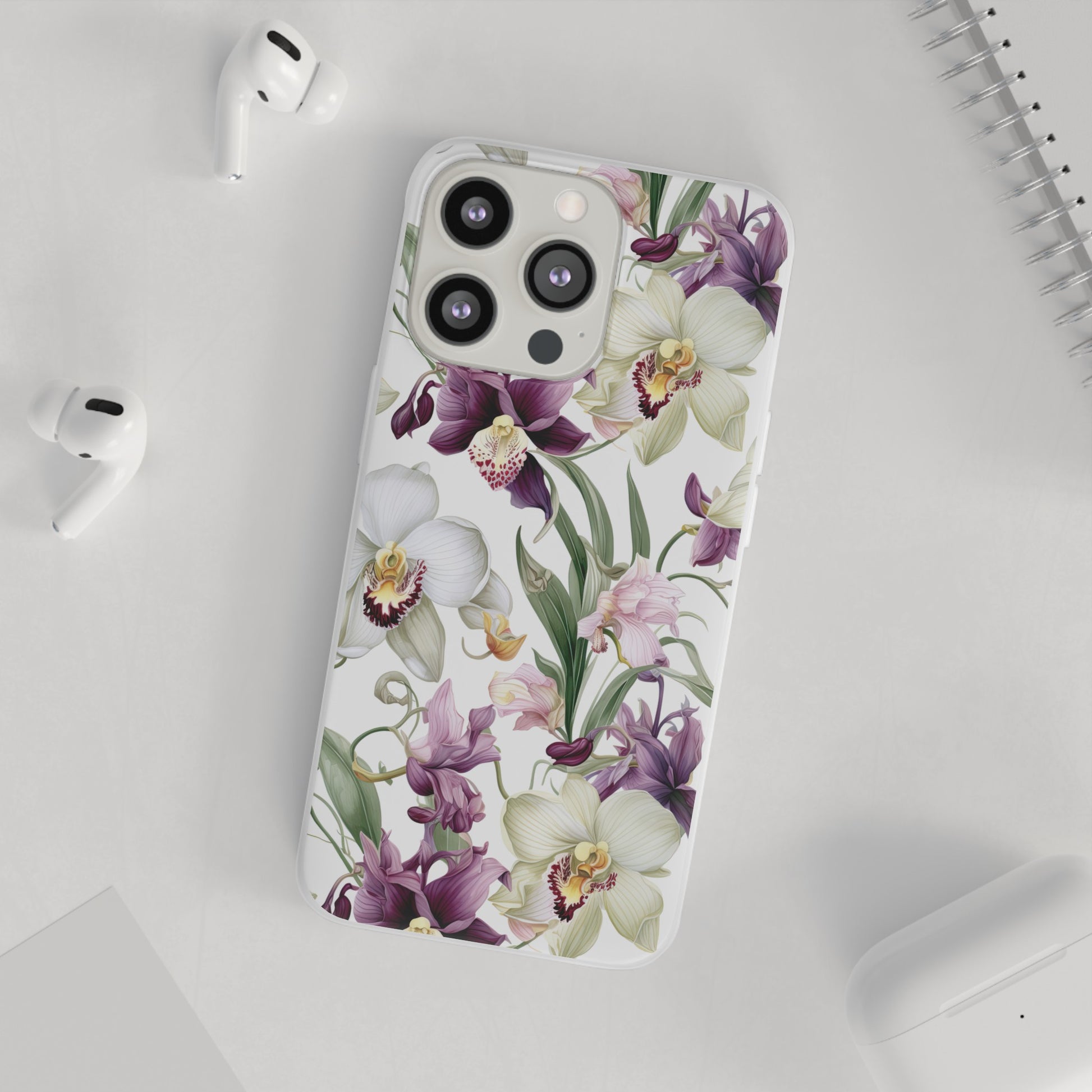 Étui de téléphone flexible orchidée lilas 