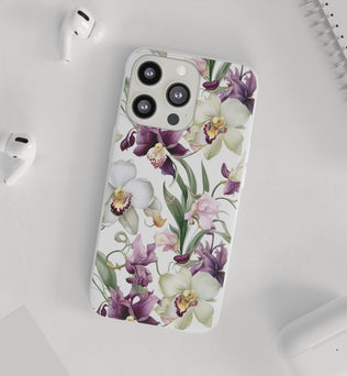 Étui de téléphone flexible orchidée lilas 