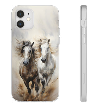 Étui de téléphone flexible sur le thème du cheval « Champions Unleashed »