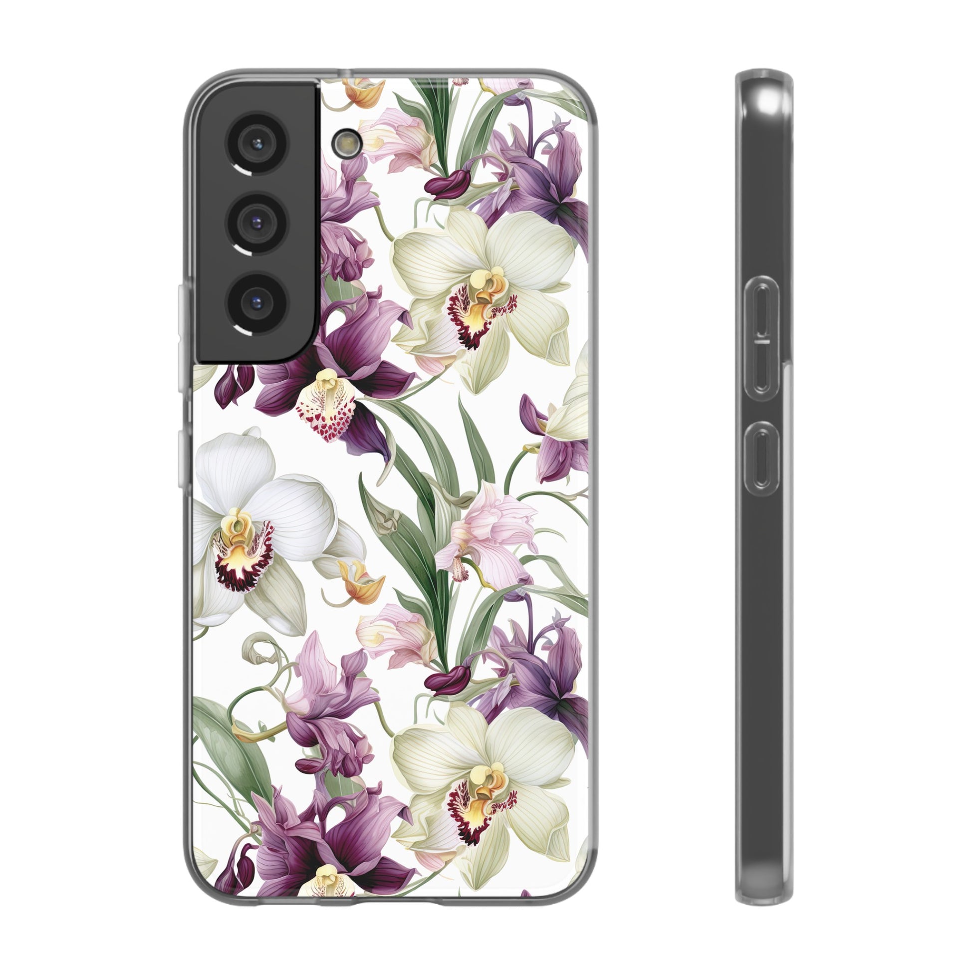 Étui de téléphone flexible orchidée lilas 