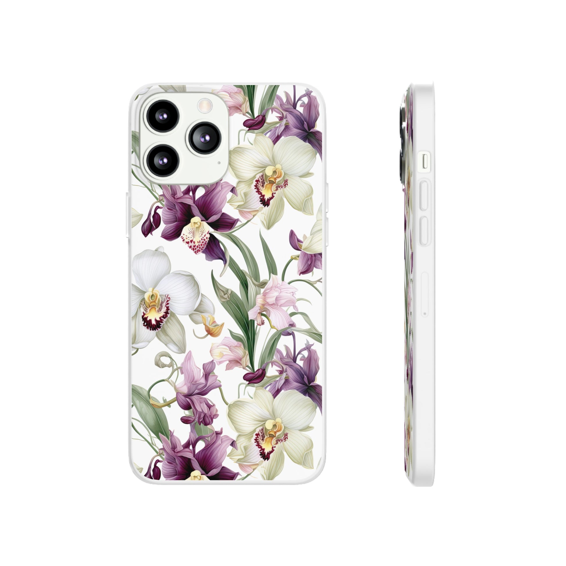 Étui de téléphone flexible orchidée lilas 