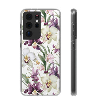 Étui de téléphone flexible orchidée lilas 