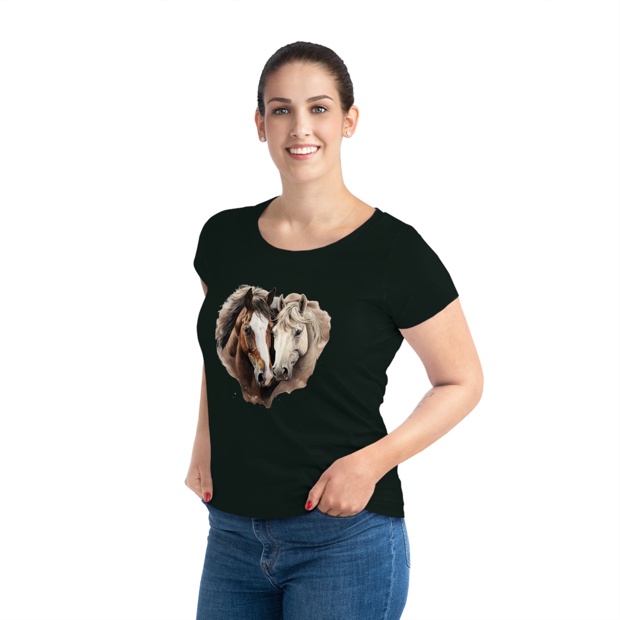 Majestic Mane Women's Horse T-shirt - Eco-Friendly