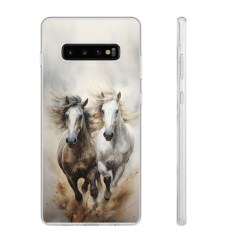 Étui de téléphone flexible sur le thème du cheval « Champions Unleashed »