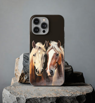 Étui de téléphone flexible pour chevaux « Compagnons fiables »