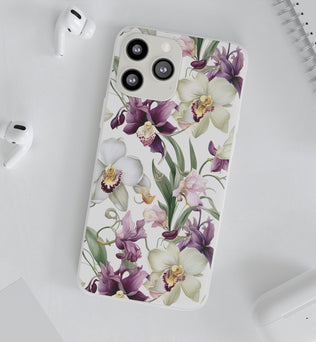 Étui de téléphone flexible orchidée lilas 