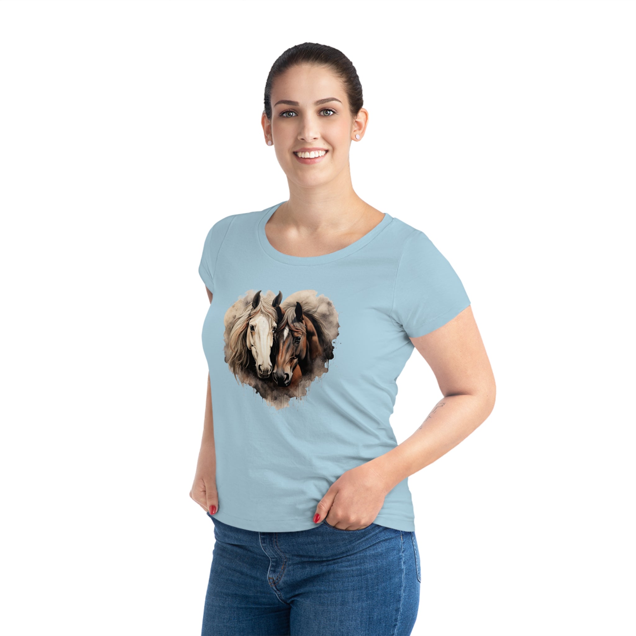 Symphony of Stallions Women's Horse Tee - Eco-Friendly