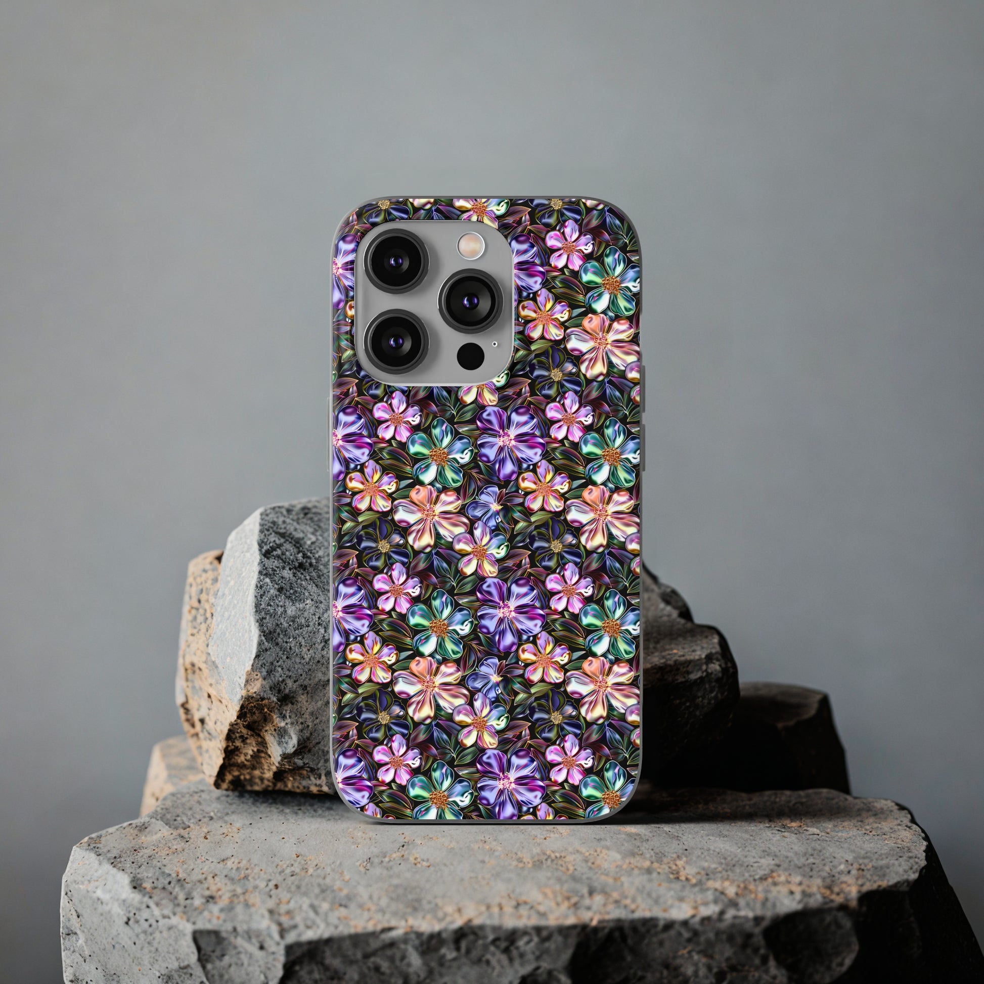 Flexible Vibrant Metallic Blossoms Phone Cases