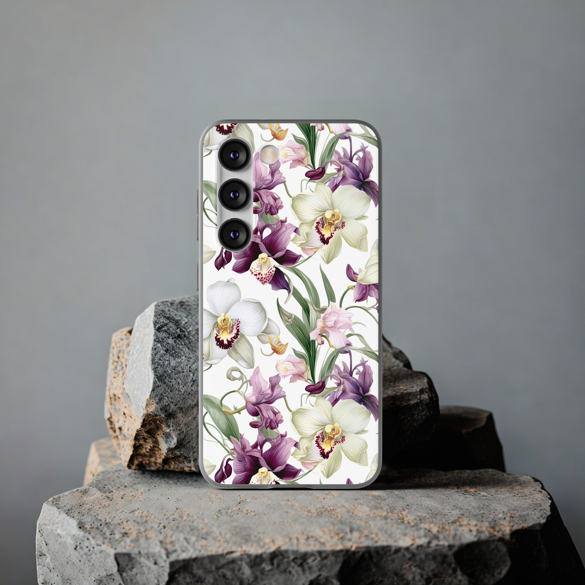 Étui de téléphone flexible orchidée lilas 