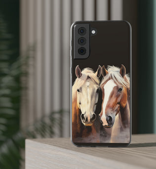 Étui de téléphone flexible pour chevaux « Compagnons fiables »