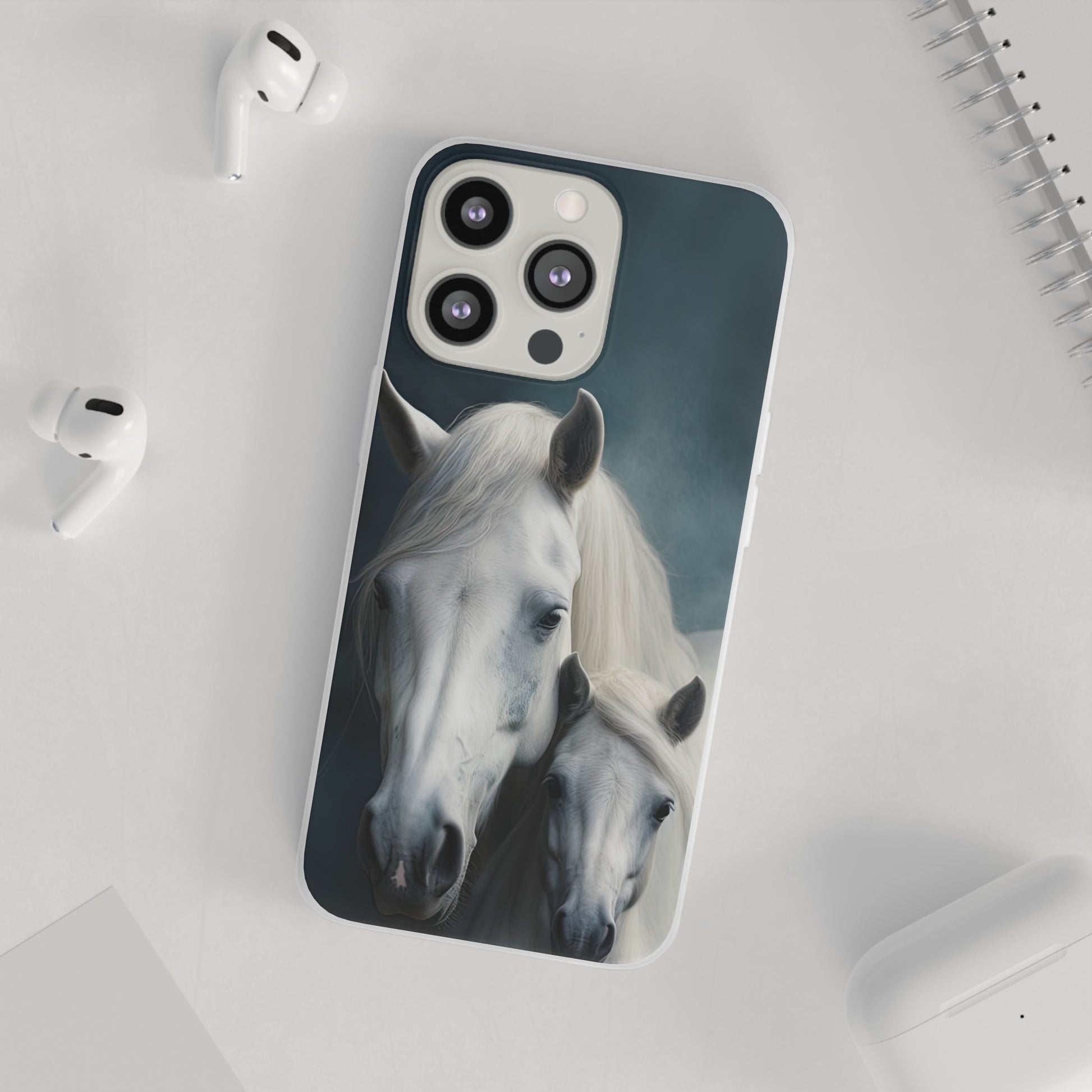 Flexible White Horse Phone Case