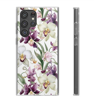 Étui de téléphone flexible orchidée lilas 