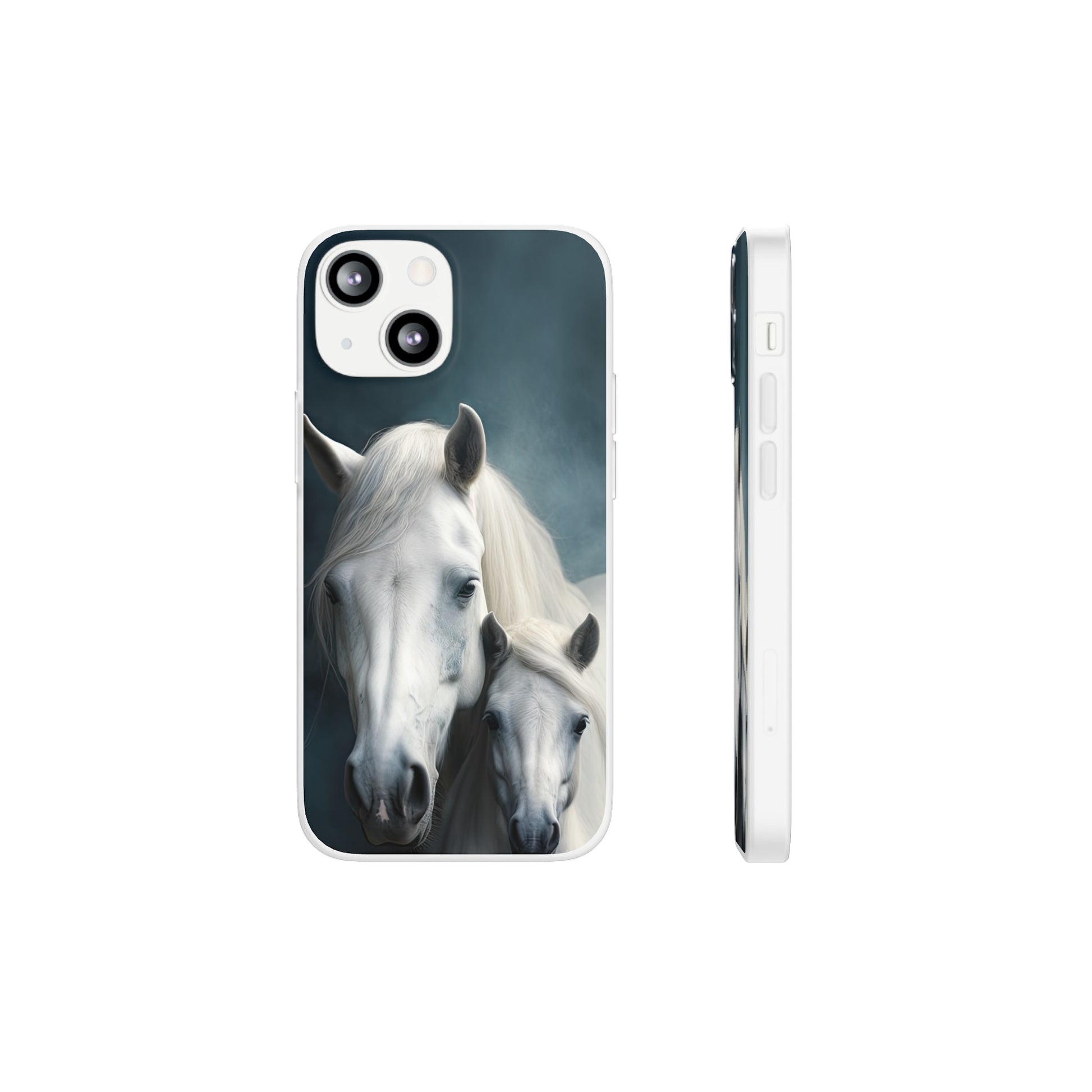 Flexible White Horse Phone Case