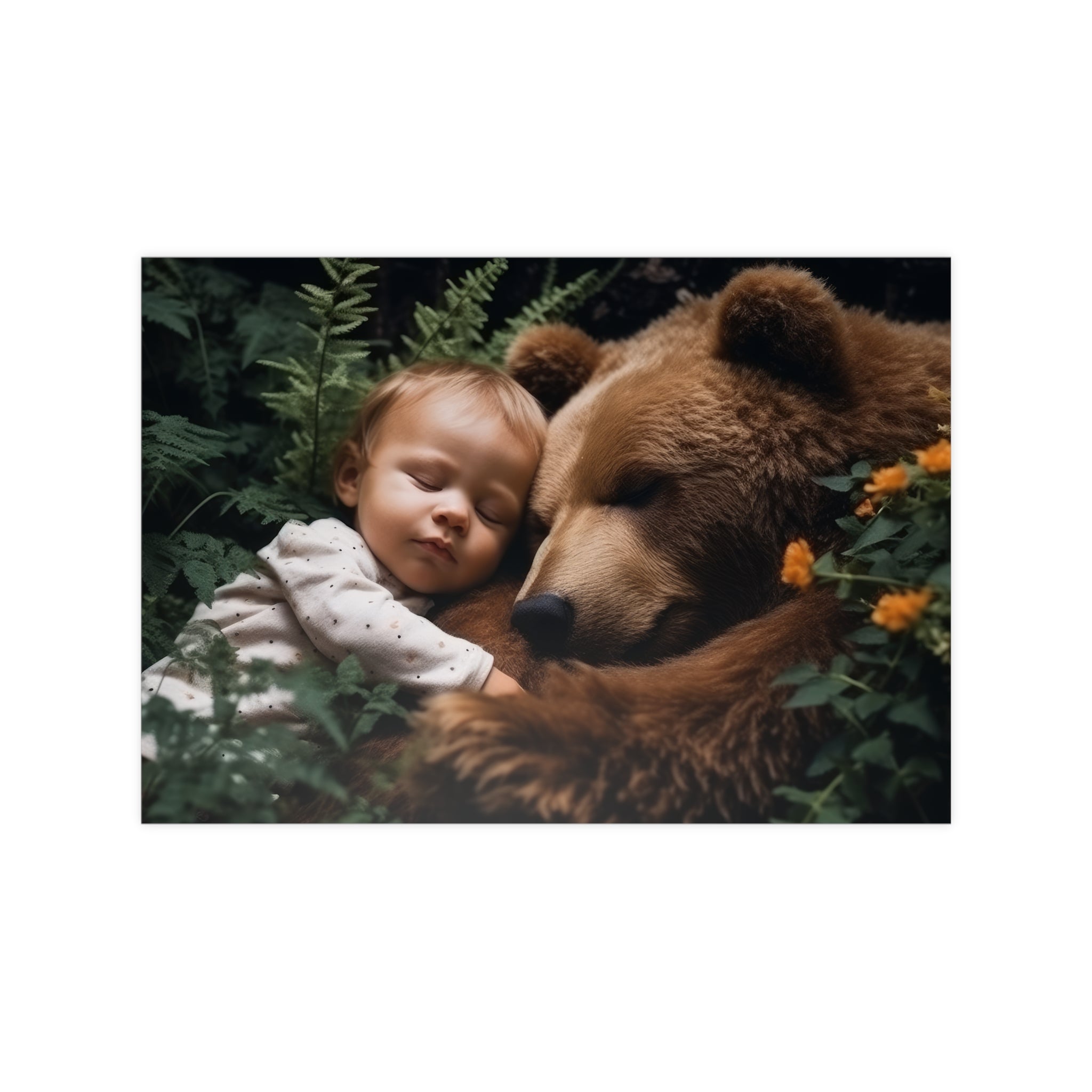 Affiche Enfant et Ours sur papier photo 