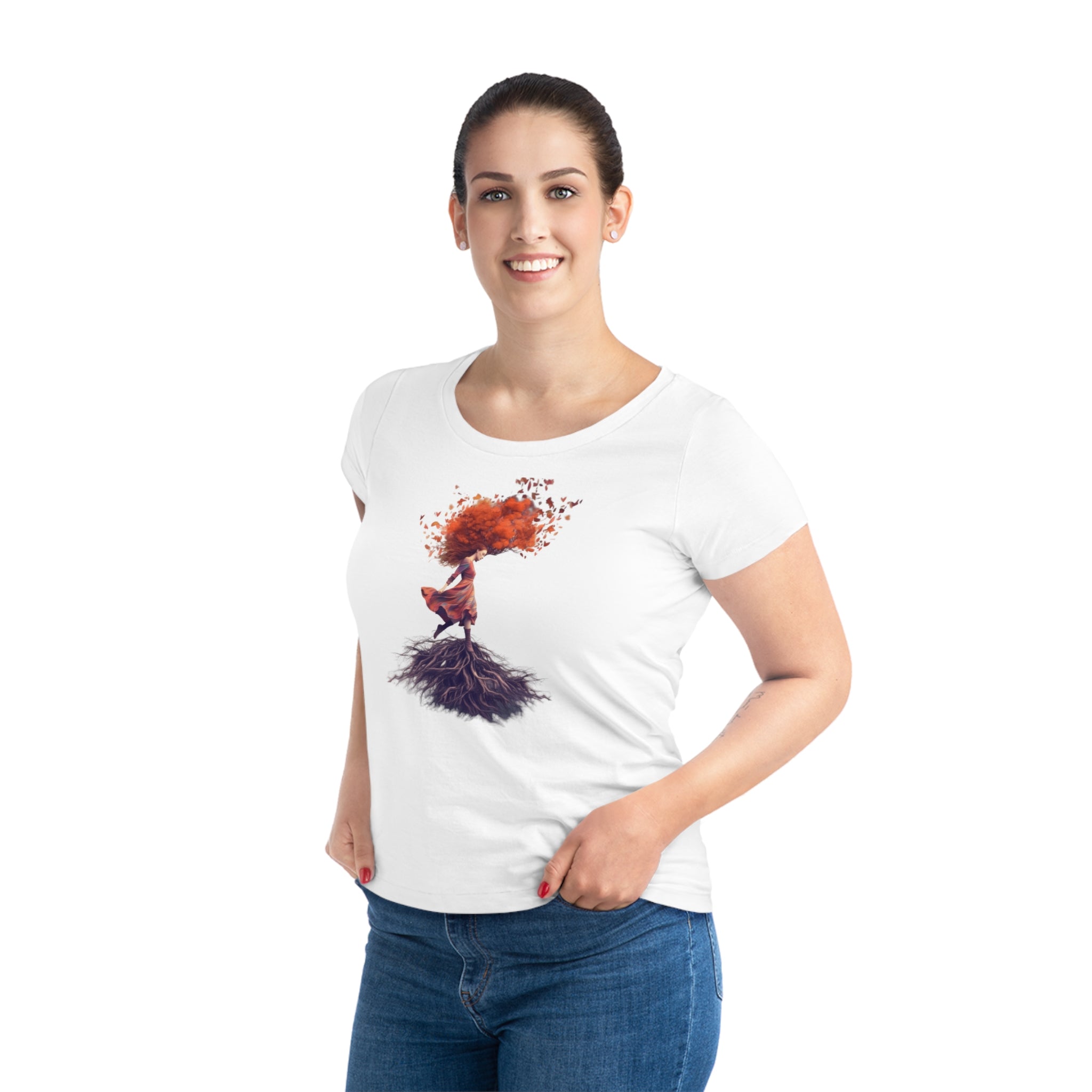 Damen T-Shirt Connection-with-Earth - Umweltfreundlich 