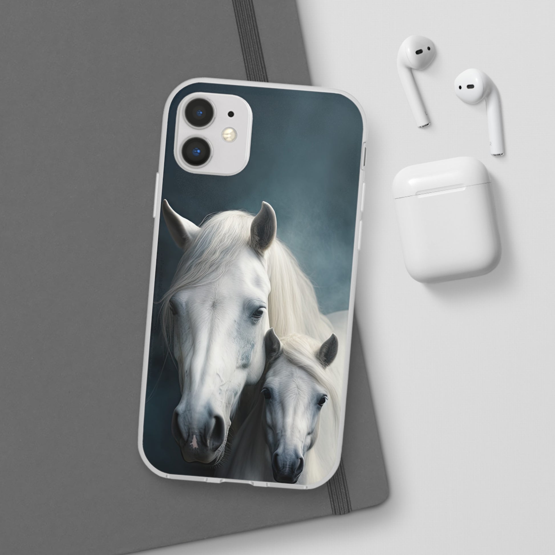 Flexible White Horse Phone Case