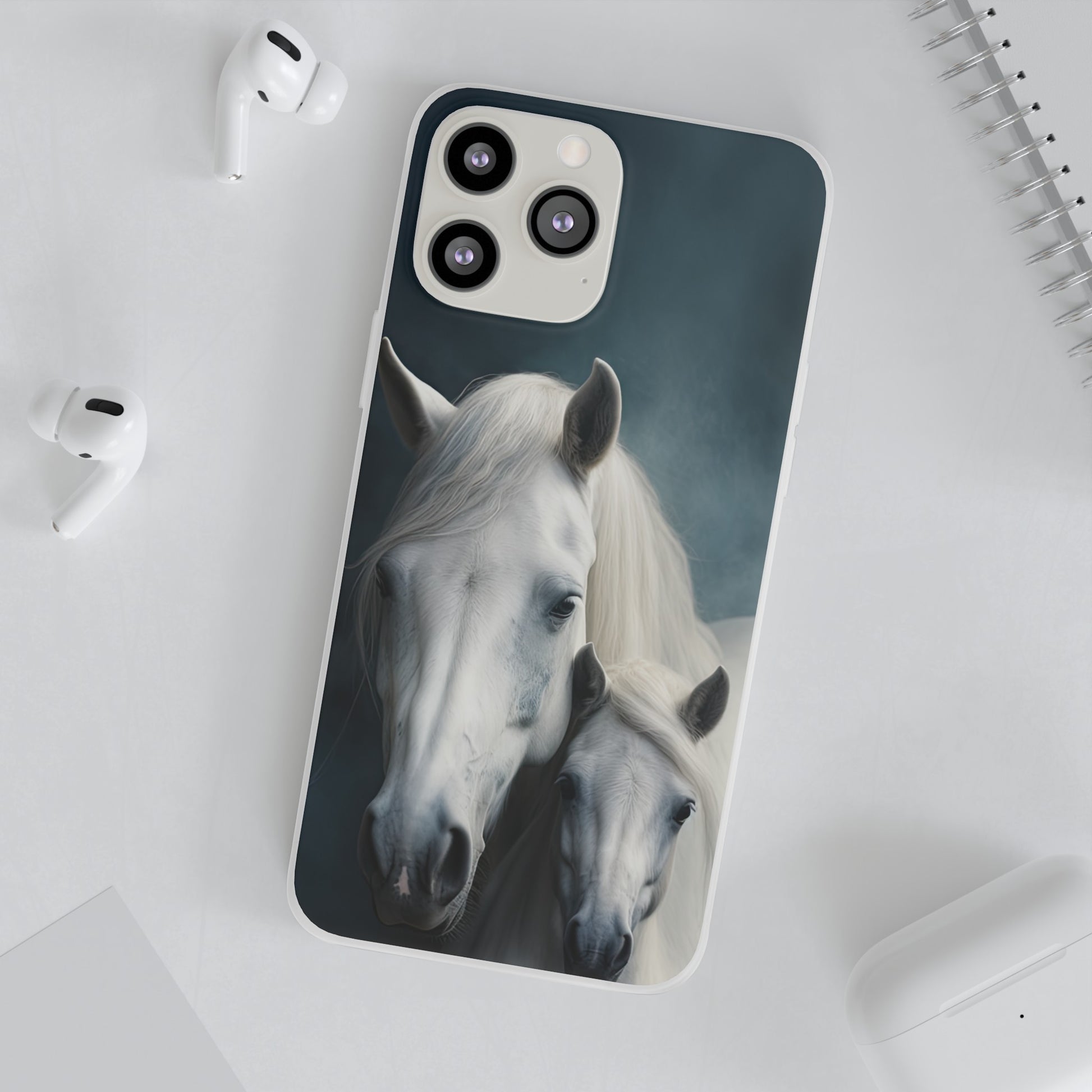 Flexible White Horse Phone Case