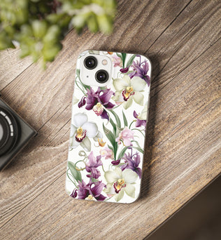 Étui de téléphone flexible orchidée lilas 