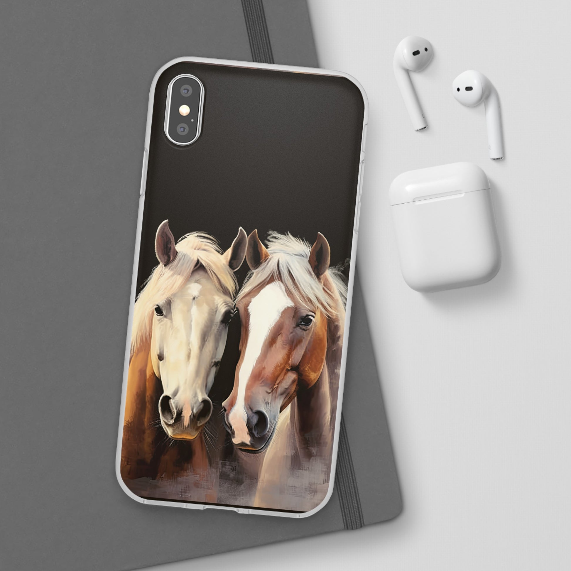 Étui de téléphone flexible pour chevaux « Compagnons fiables »