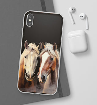 Étui de téléphone flexible pour chevaux « Compagnons fiables »