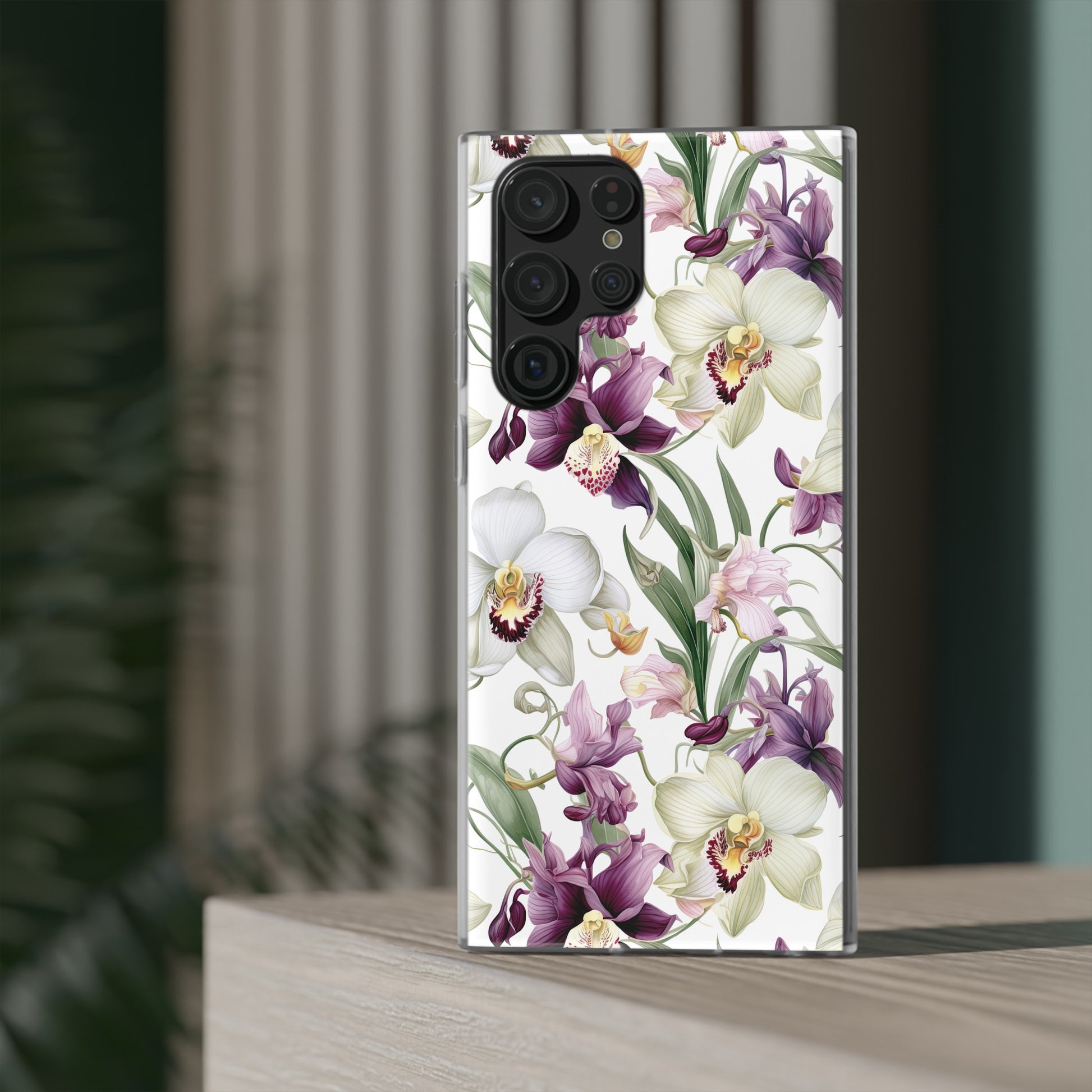 Étui de téléphone flexible orchidée lilas 