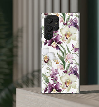 Étui de téléphone flexible orchidée lilas 