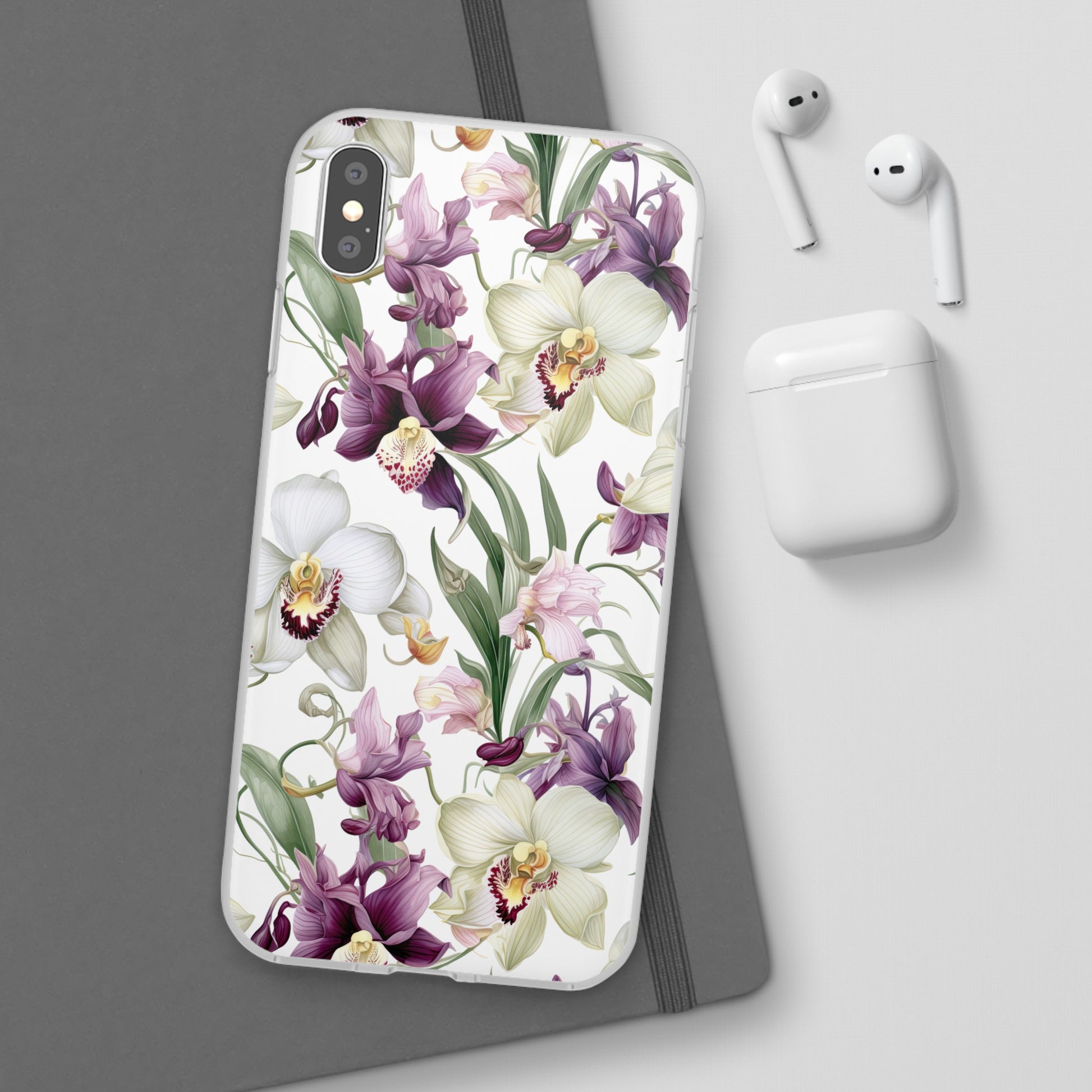 Étui de téléphone flexible orchidée lilas 