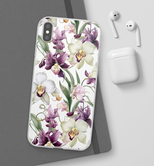 Étui de téléphone flexible orchidée lilas 