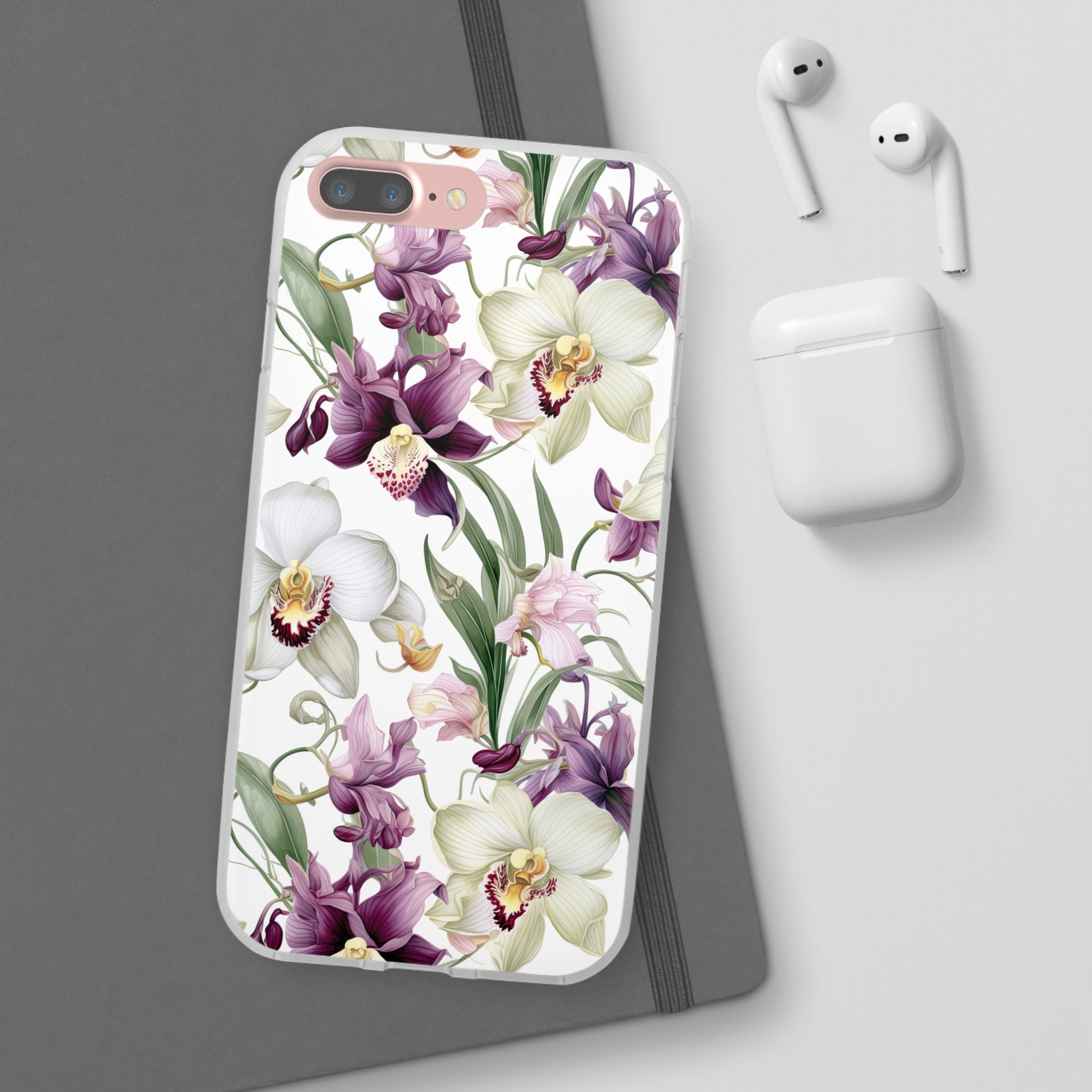 Étui de téléphone flexible orchidée lilas 