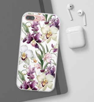 Étui de téléphone flexible orchidée lilas 