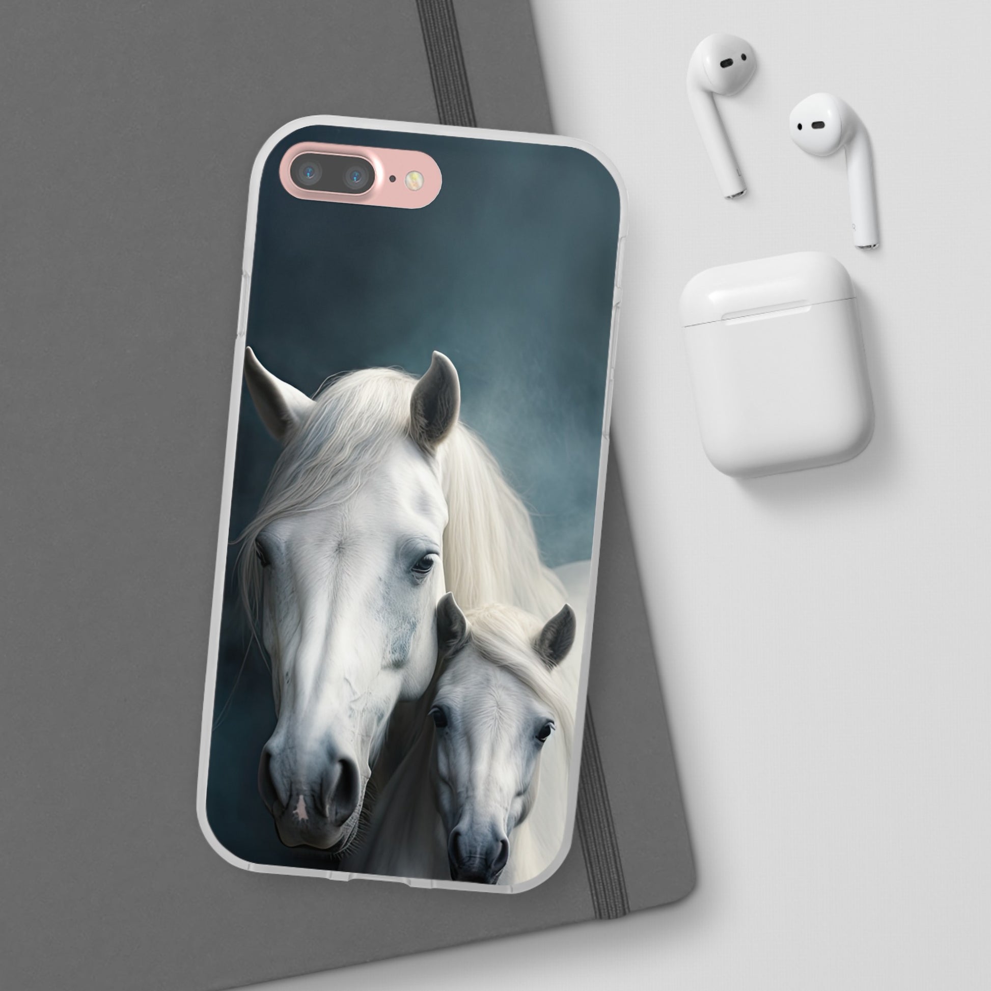 Flexible White Horse Phone Case