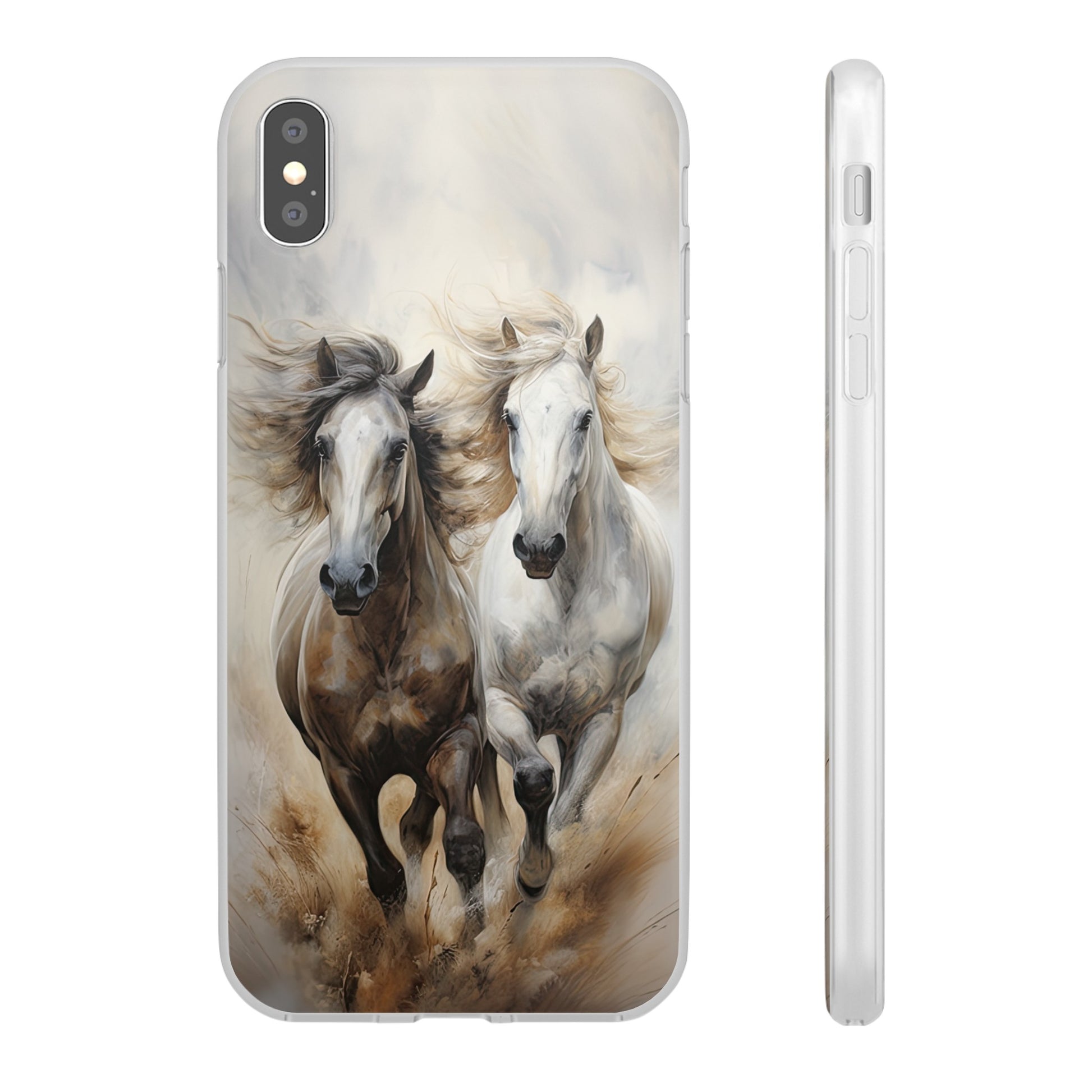 Étui de téléphone flexible sur le thème du cheval « Champions Unleashed »