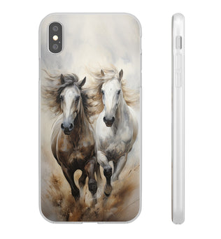 Étui de téléphone flexible sur le thème du cheval « Champions Unleashed »