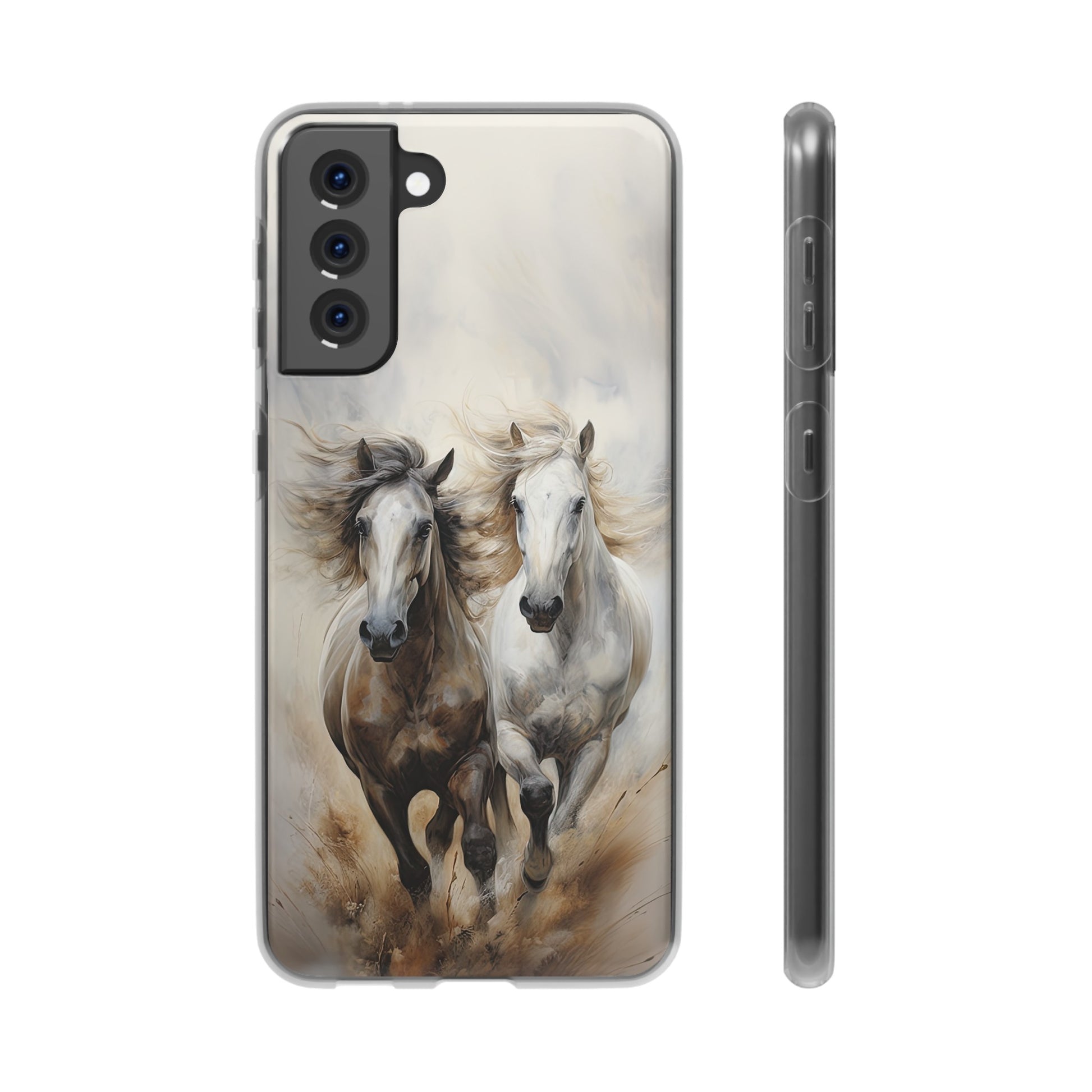 Étui de téléphone flexible sur le thème du cheval « Champions Unleashed »