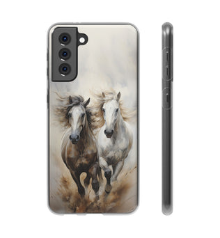 Étui de téléphone flexible sur le thème du cheval « Champions Unleashed »