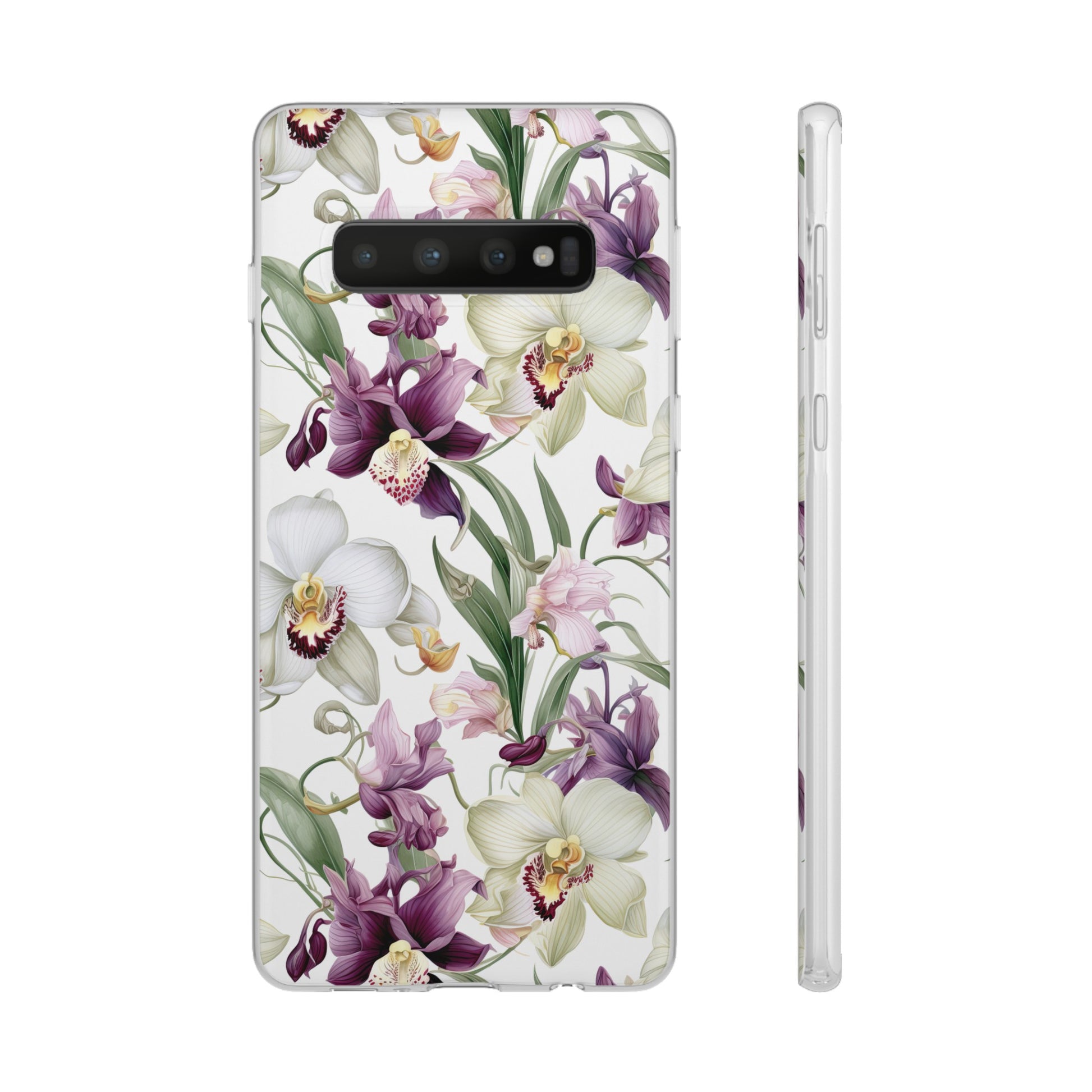 Étui de téléphone flexible orchidée lilas 