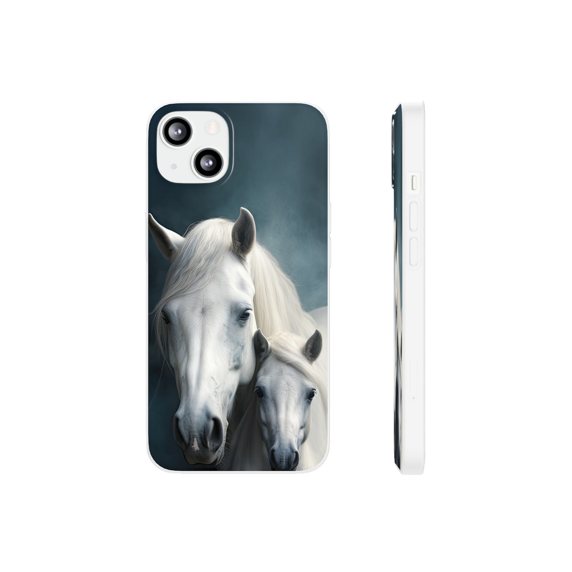 Flexible White Horse Phone Case