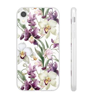 Étui de téléphone flexible orchidée lilas 