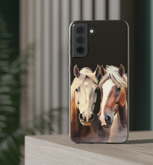 Étui de téléphone flexible pour chevaux « Compagnons fiables »